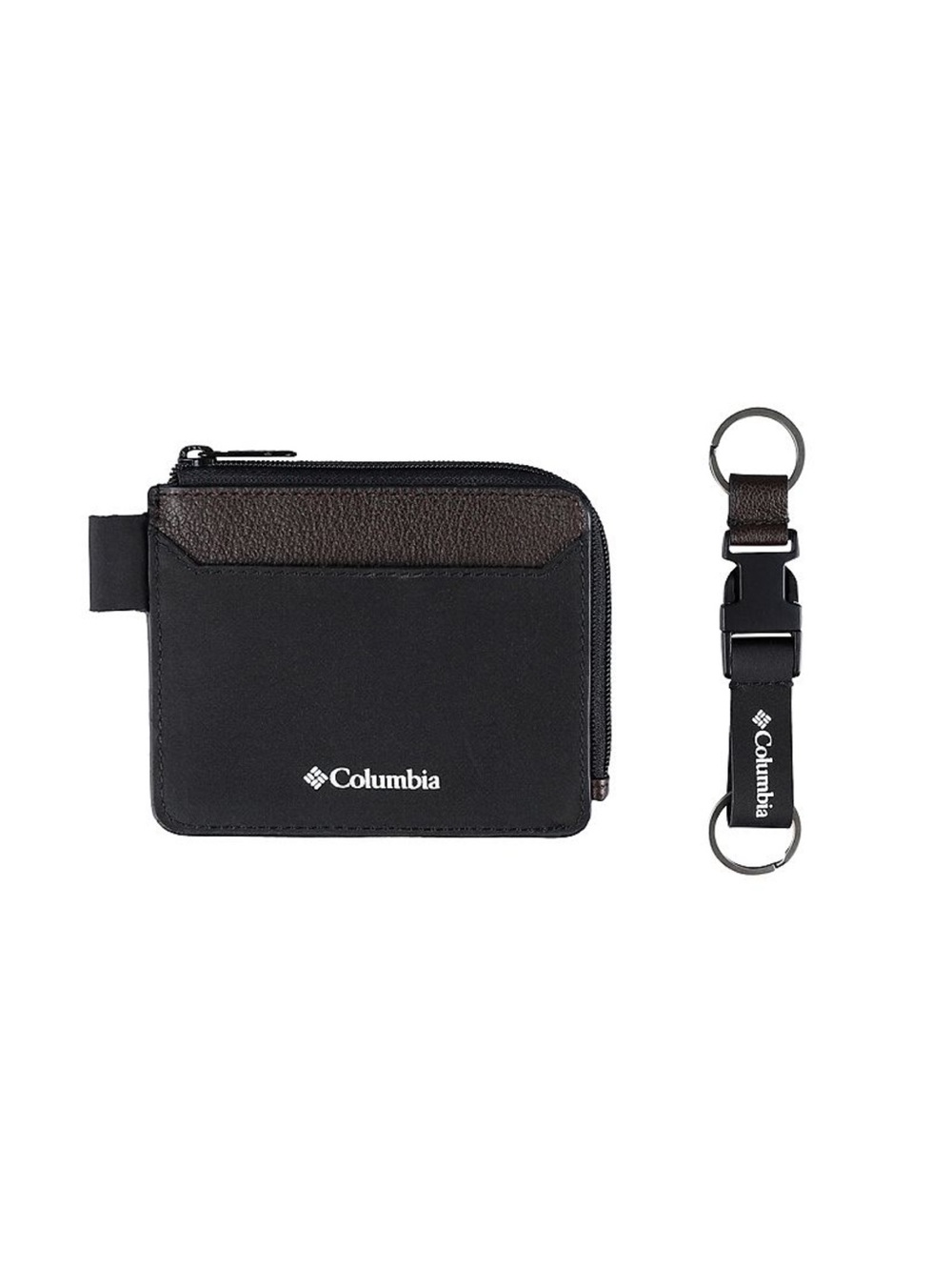 Columbia RFID Blocking Wallet Set NEW Half Zip Keychain Black